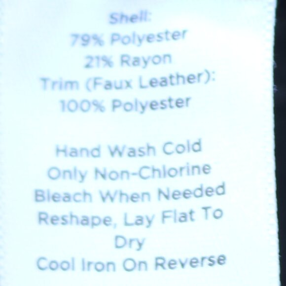 Talbots Petite Black White Tweed w Faux Leather Piping Long Sleeve A-Line Dress - Picture 6 of 6